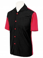 mens short sleeved red with black panel shirt p2775 12120 zoom