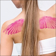 Pinup girl temporary tattoos - little bow pink.