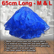 So Soft blue 2 layer petticoat in 55cm (21 inch) and 65cm (25 inch) lengths.
