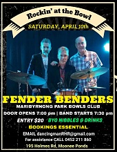 Click image for larger version

Name:	APRIL 10 FENDER BENDERS - Made with PosterMyWall.jpg‎
Views:	40
Size:	230.9 KB
ID:	15117