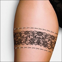 Pinup girl temporary tattoos - lace n pearl.