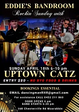 Click image for larger version

Name:	APRIL 18 UPTOWN CATZ - Made with PosterMyWall.jpg‎
Views:	87
Size:	204.4 KB
ID:	15131