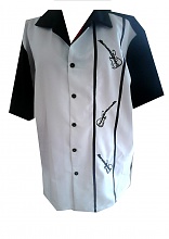 black and white emb guitar shirt jp