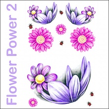 Pinup girl temporary tattoos - flower power.
